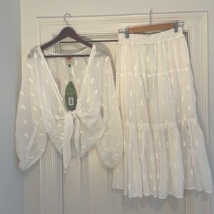 Farm Rio - Pineapple Tie Front Shirt + Skirt Set